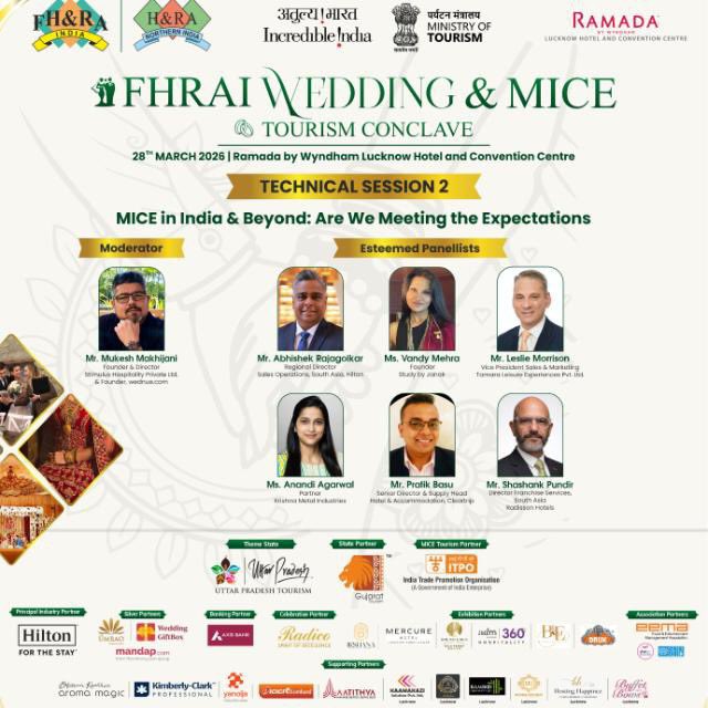 mukeshStimulus's tweet photo. Honoured to be moderating Session at the FHRAI Wedding &amp; MICE Tourism Conclave 2026 in Lucknow.

 MICE in India &amp; Beyond: Are We Meeting the Expectations? - brings together an exceptional panel of industry leaders to explore where India truly stands on the Global MICE stage. https://t.co/BT5TYOTpMm