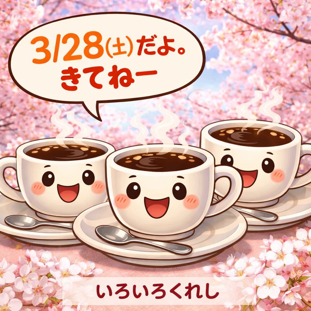 本日お茶会の日
本日2026/03/28はお茶会の日です
事前申し込み不要ですので気が向いたらどうぞ

参加費は大人1000円学生さん無料
小学生以下の方は保護者同伴でお願いします

場所は呉市役所一階、恊働センター会議室
だれでもトイレ、Wi-Fi🛜駐車場🅿️（有料）あり

ドリンクとお菓子用食べ放題🍘