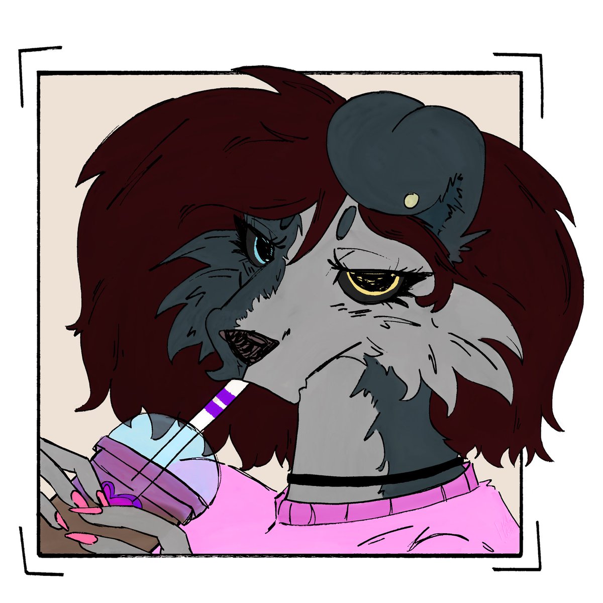 KateCreatez's tweet photo. First post back in like years since being away from this app. 

Drew my oc in the style of #Beastars since it’s officially over and I’m in denial of it. 

#art #furry #artist #digitalart https://t.co/cIQ8bkjZ6I
