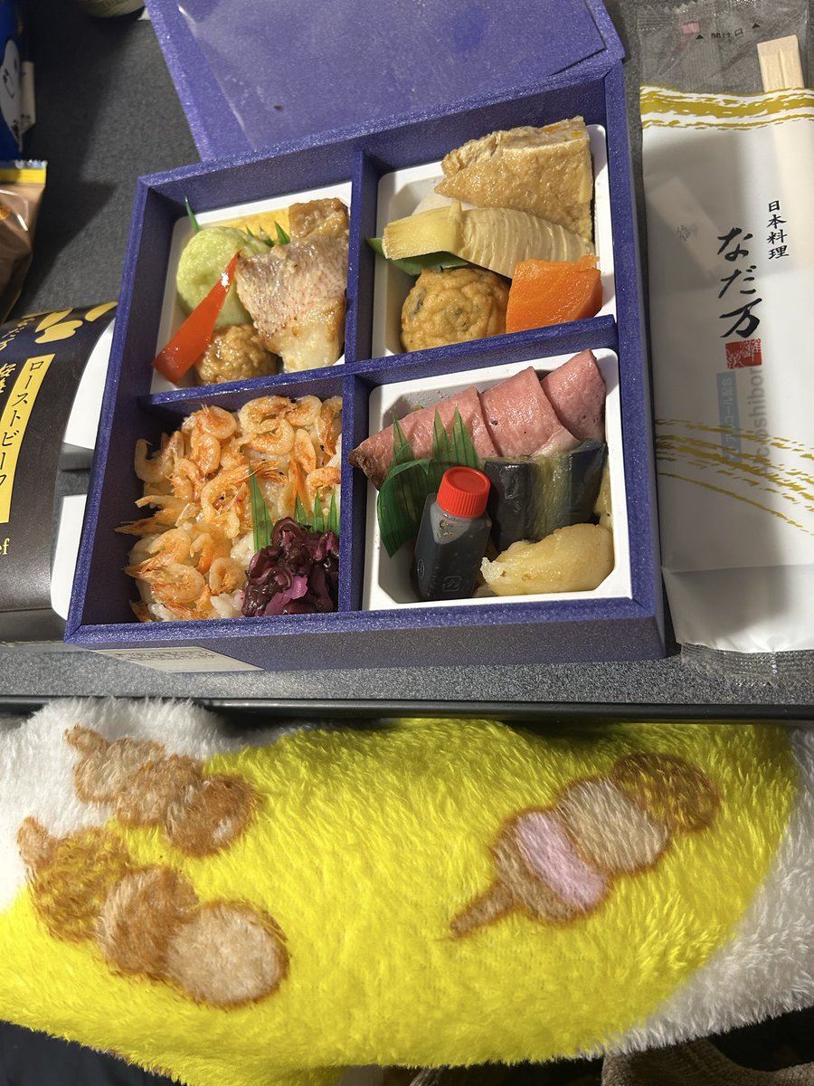 味わかんないかもしれないけど、なんか少しでも休んでる感かんじてもらえるように贅沢弁当にした
無理して食べなくていいよ

って、女神か！
ちゃんと回復してきてるし、おいしく完食しました🩷
ありがとう😭

#愛するしゃろぴん