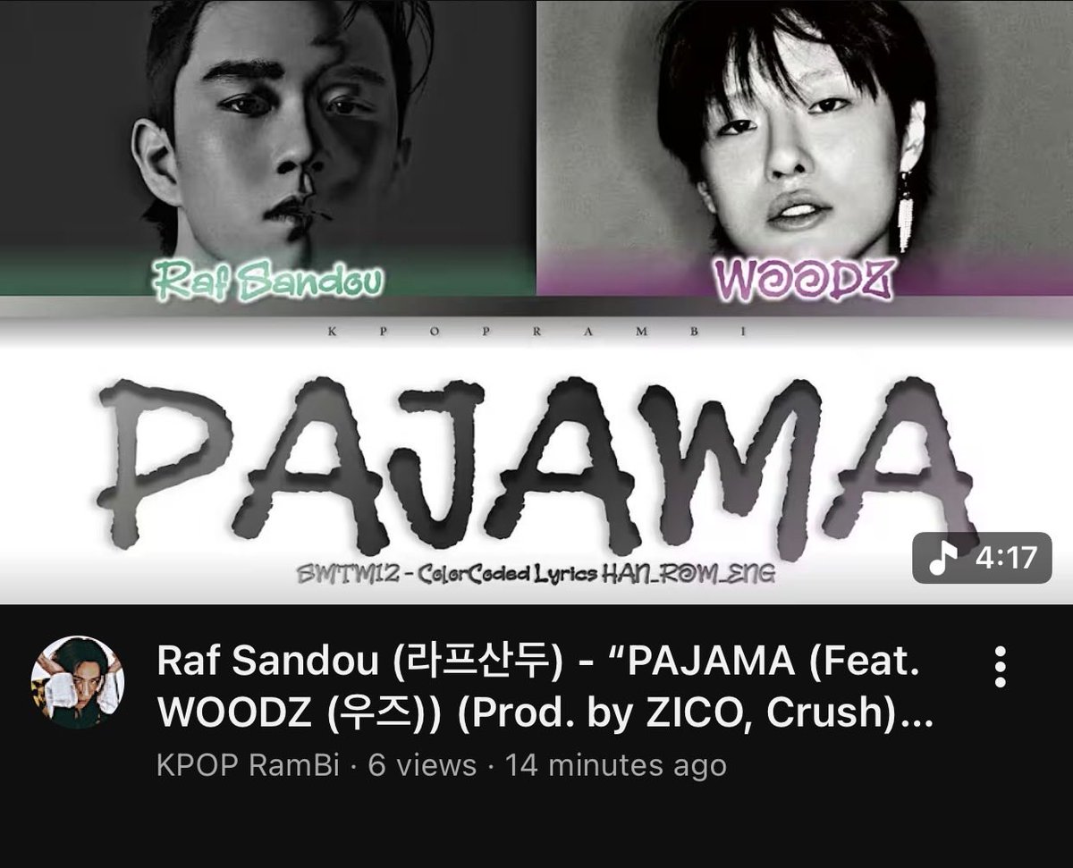 igot7yeom's tweet photo. SMTM12のセミファイナルの曲からRaf Sandou Feat. WOODZ (スンヨン)のPAJAMAのリリックビデオに日本語字幕つけたので是非見てください！！

PAJAMA: https://t.co/ixexYb9fIt https://t.co/7XbRdsY6IY