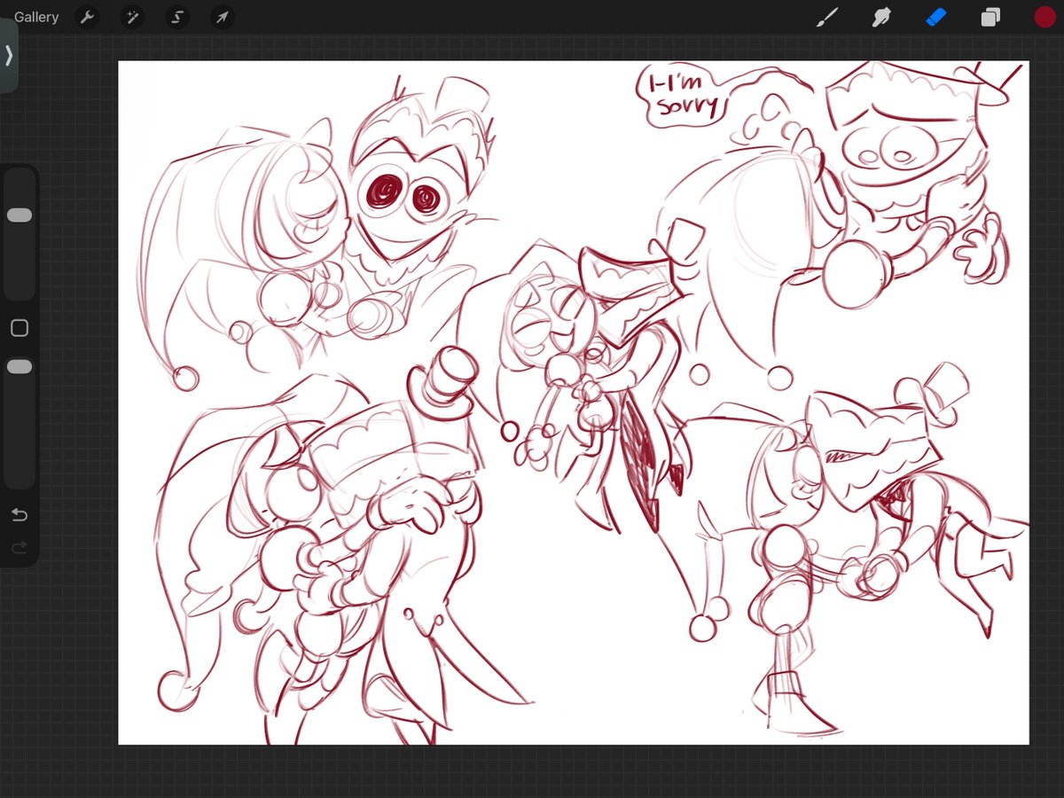 _Tamakat_'s tweet image. VERY messy #showtime sketches cus I've been consumed by the thought that no one shows Caine any love so POMNI IT IS!!
#tadc