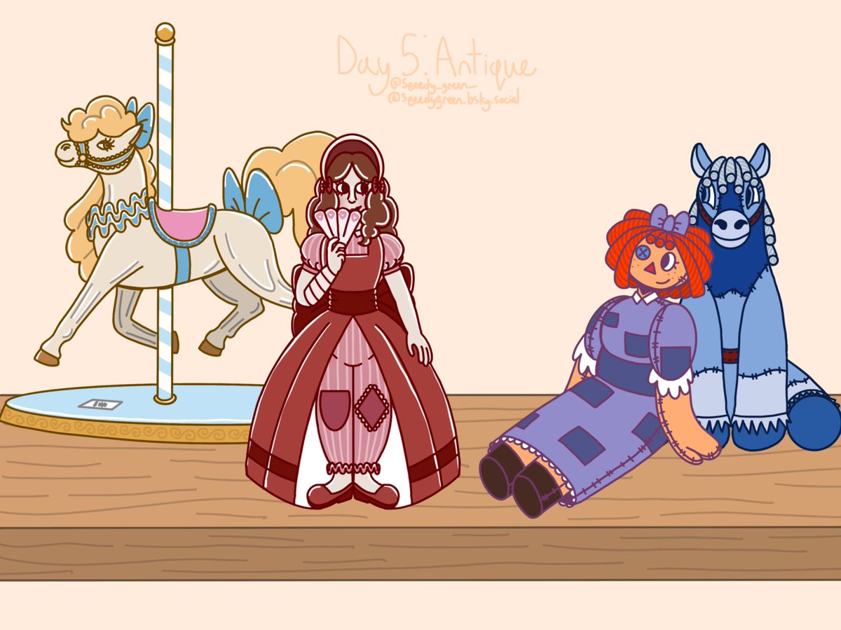 Speedy_green_'s tweet photo. #buttonbowweek2026 Day 5: Antique
I have been to a few antique stores recently, porcelain figures and plushies were common.
#theamazingdigitalcircusfanart #tadcfanart #tadcoc #tadcragatha #tadcemmy #ragemmy
#buttonbow https://t.co/szUfh8wwGS