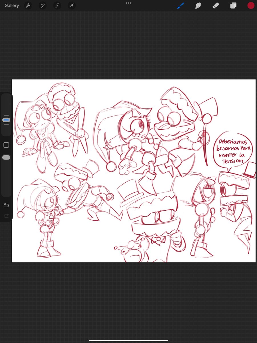 _Tamakat_'s tweet image. VERY messy #showtime sketches cus I've been consumed by the thought that no one shows Caine any love so POMNI IT IS!!
#tadc