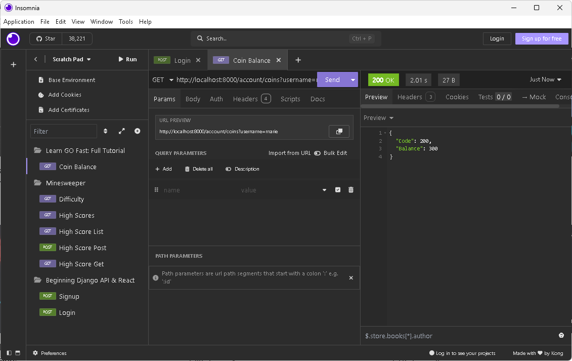 segludian's tweet photo. #100DaysOfCode Day 86 - I finished the go tutorial I was working through. Final project was a REST API. I think for the remainder of 100 Days of Code I want to start working on a Food Logger/Tracker website. Rest API in go, and Front End in Angular. Too optimistic? https://t.co/lsiUTyHGmj