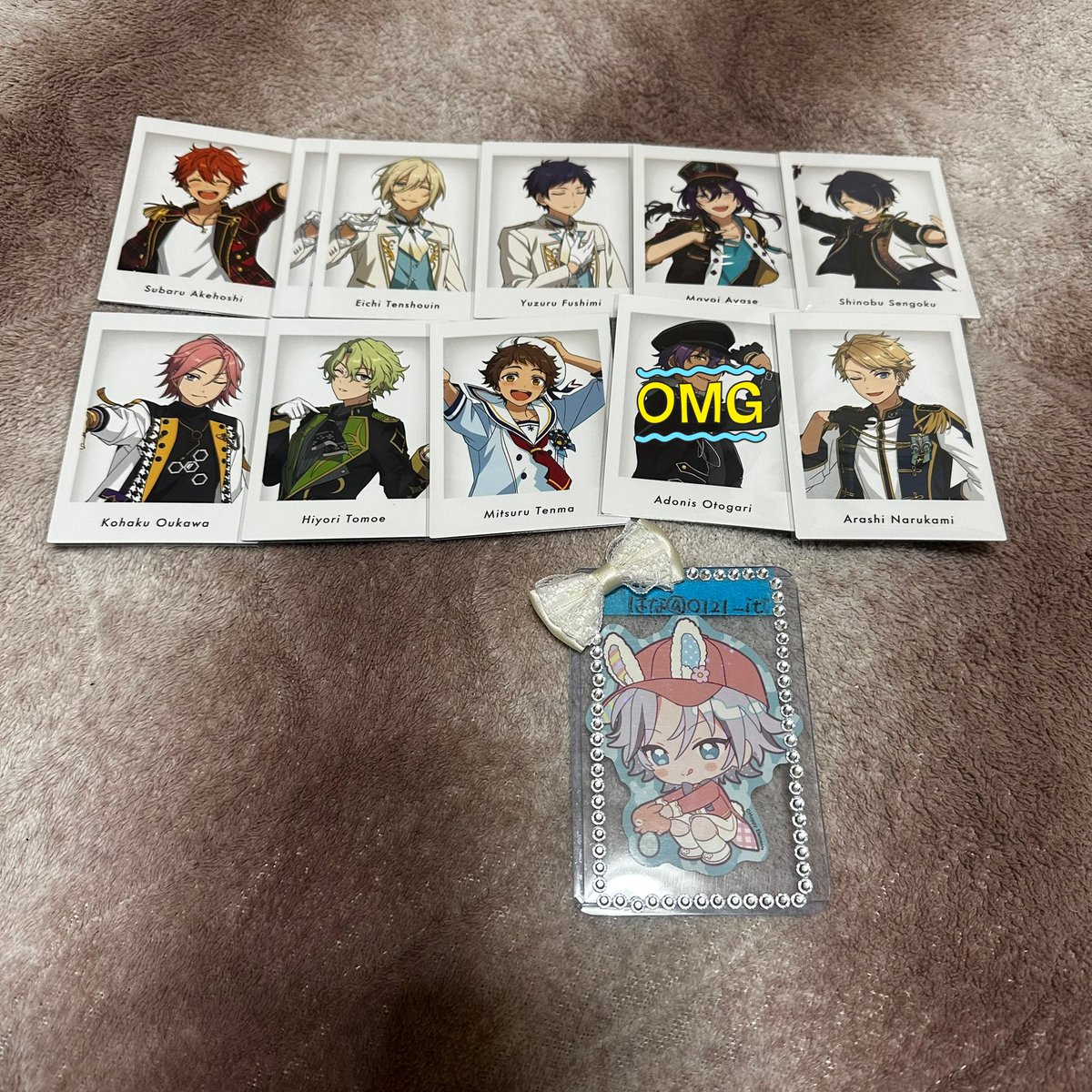 O121_it's tweet photo. 【交換】あんスタ 展示会 特典 10thぱしゃっつ

譲:スバル 真 桃李 弓弦 こはく 日和 凪砂 茨 みか 宗 紅郎 友也 光 晃牙 薫 司 レオ 凛月 エス ユメ 英智 マヨイ 忍 嵐

求:維吹(特典>>>10th)

詳細3.4枚目
一部お返事待ち
スタライ大阪手渡しまたは※郵送(2~)
よろしくお願いいたします。 https://t.co/N7KsLeL6DR