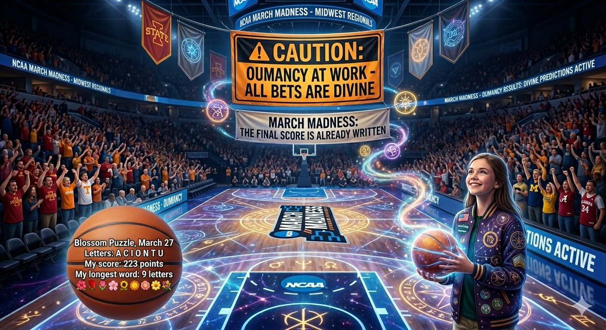 2God4em's tweet image. Word of ca_t_on to anyone betting on their brackets today: March Madness is unpredictable, but Oumancy sees the finish line before the tip-off. ⚡🏀 You can’t outrun divine timing! #Oumancy #MarchMadness #Sweet16 #Caution

🌺🏵️🌸🌼💐
The Daily Blossom Game
merriam-webster.com/games/blossom-…