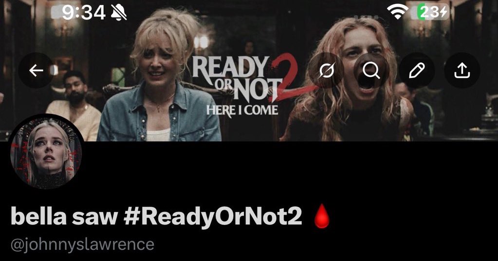 bella saw #ReadyOrNot2 🩸 tweet media