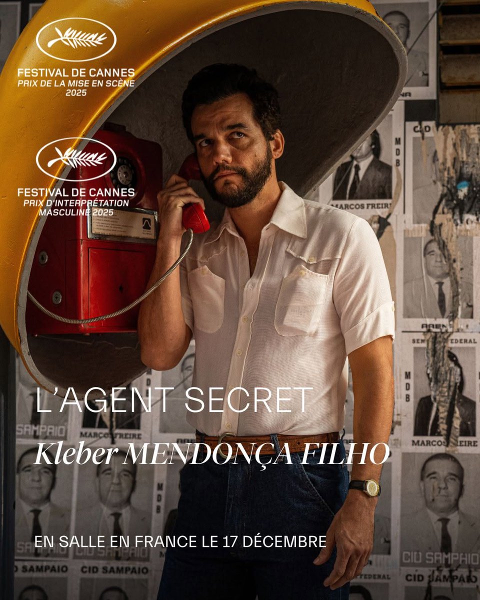 NatalieBry19591's tweet photo. Doublement récompensé au palmarès de , L'Agent Secret de Kleber Mendonça Filho est désormais à l'affiche.
Salué par la critique pour son originalité, ce thriller politique a valu le Prix d'interprétation masculine à Wagner Moura et le Prix de la mise... https://t.co/WT5LQaArLe