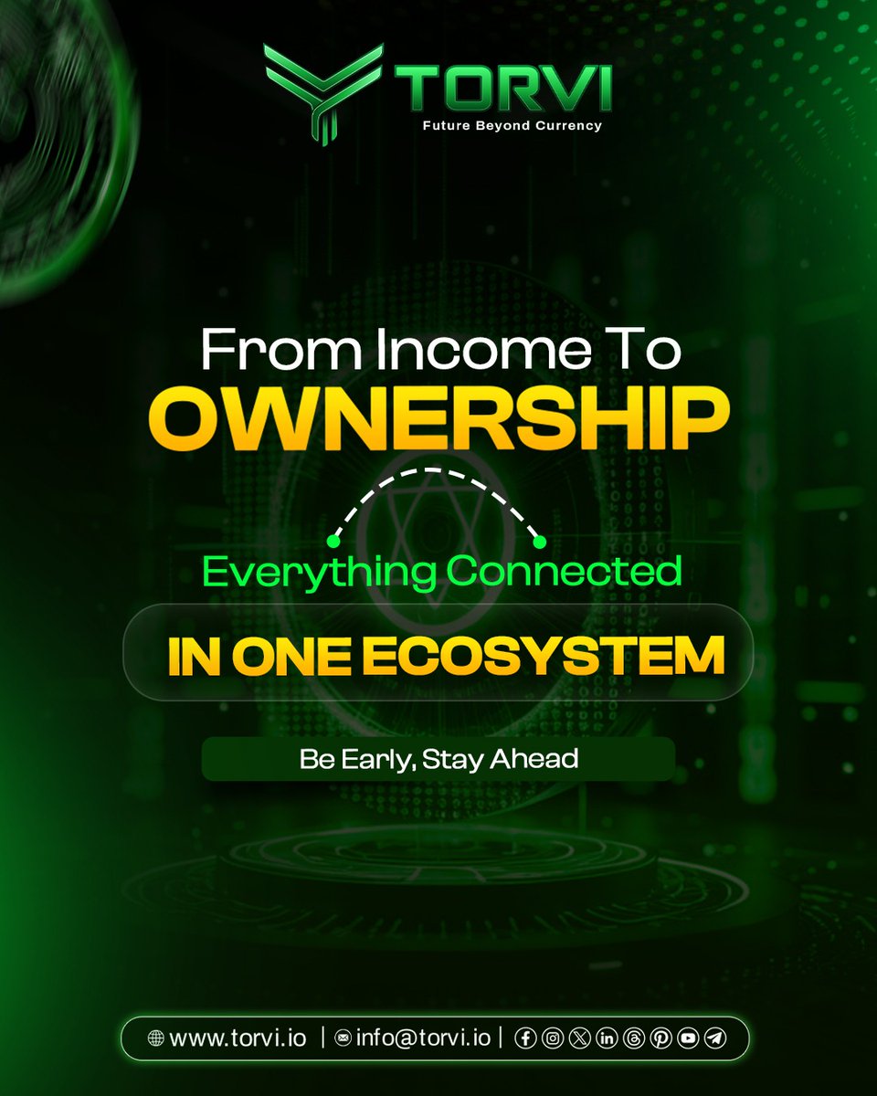 torvi_io's tweet photo. 💚 From Income to Ownership — the real shift begins here.

Everything is connected, everything works together…
One ecosystem, endless possibilities. 🔗✨

Be early, stay ahead, and build something that truly belongs to you. 🚀

👉 https://t.co/OkvgnlFUtp https://t.co/tfEmwRtMSB