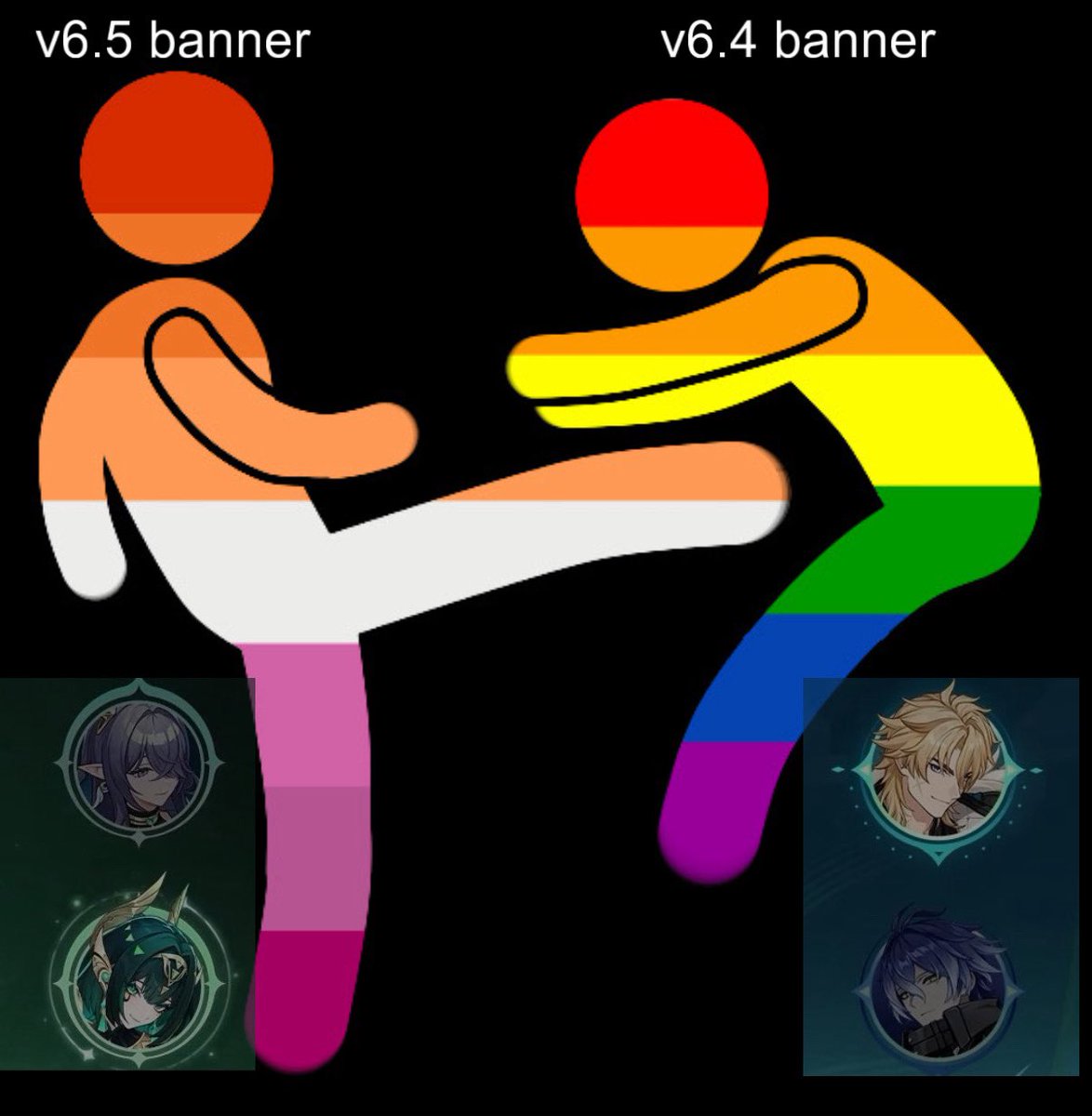 chudomrovich's tweet photo. genshin impact transitioning from version 6.4 to version 6.5 https://t.co/SDTKrVau3G