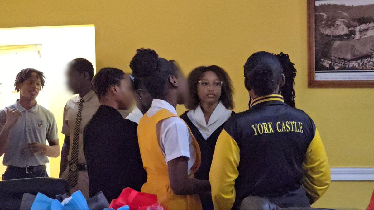 NYFDF's tweet photo. Gifts shared, friendships formed! 💕 Operation GRACE visits York Castle High, spreading love, hope &amp; resilience in Browns Town, St. Ann. Care packages given to students &amp; staff hit by Hurricane Melissa. Thanks to our donors and volunteers! 🙏 #OperationGRACE #CommunityFirst https://t.co/vOsMvrnP0v