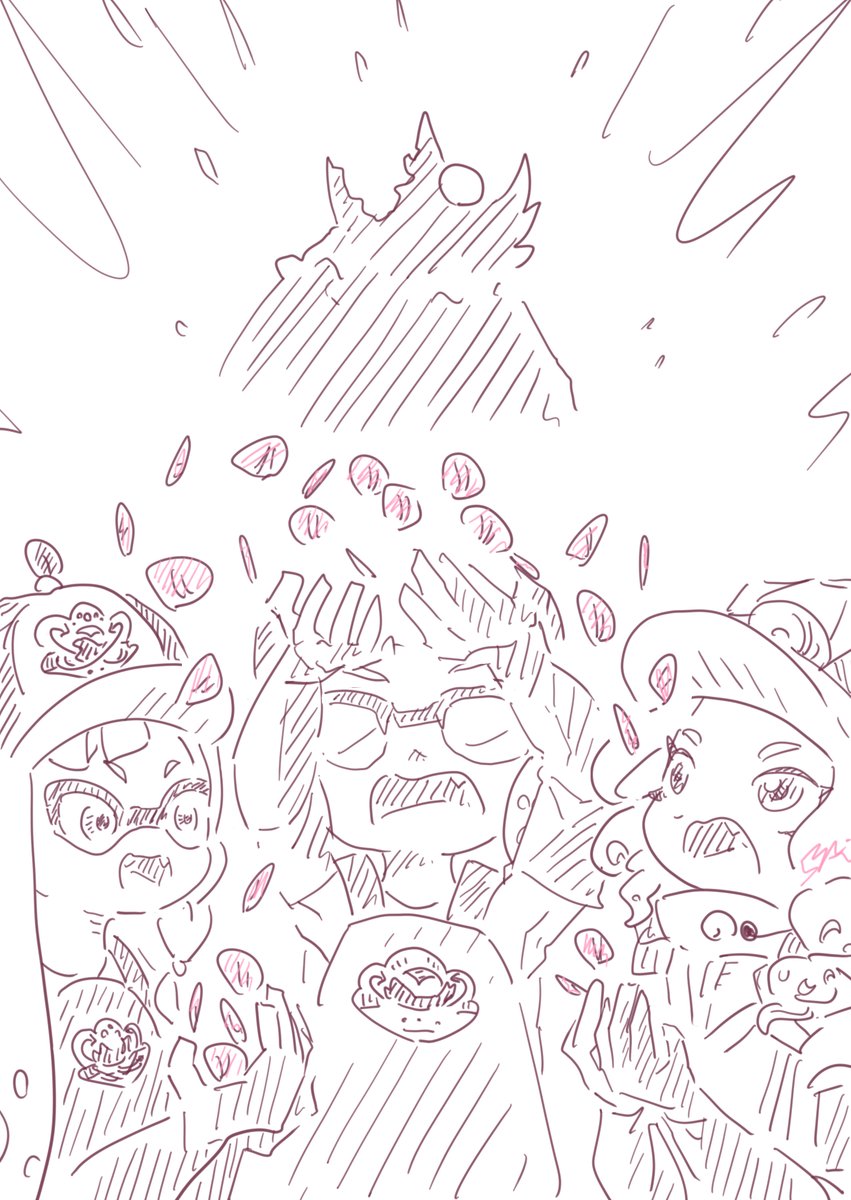 日が空いてしまいましたが…ゴンズイビッグランご一緒していただきありがとうございました！

１枚目：ナギさん、リンシャンさん
２枚目：さよこさん、イカみならいさん、みずほんぬさん
３枚目：わささん、りふさん、アロエさん
４枚目：オレンジさん、ゆみさん

心ばかりのお礼絵です…！