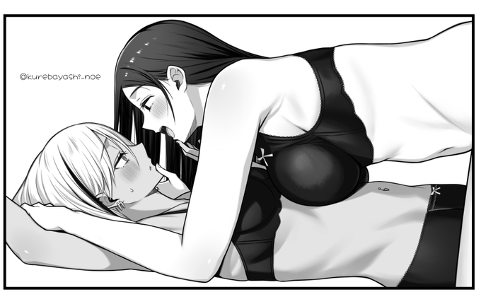 なにがとは言わないけど"重さ"を感じる百合が描けた✍️🩶 