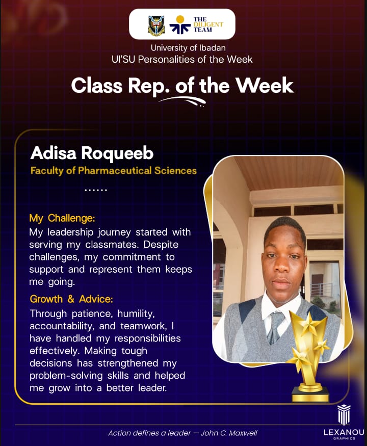 I was recognised as one of the UISU Personalities of the week ✨

Gracias 🙏

*Roqeeb