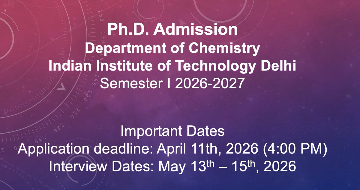 Chemistry at IIT Delhi tweet media