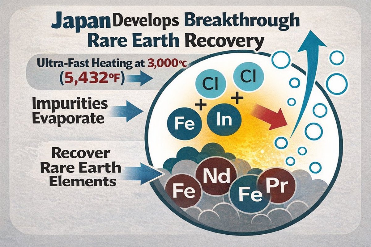 Japan 🇯🇵 💠A breakthrough in rare earth recycling. Japan has developed ...