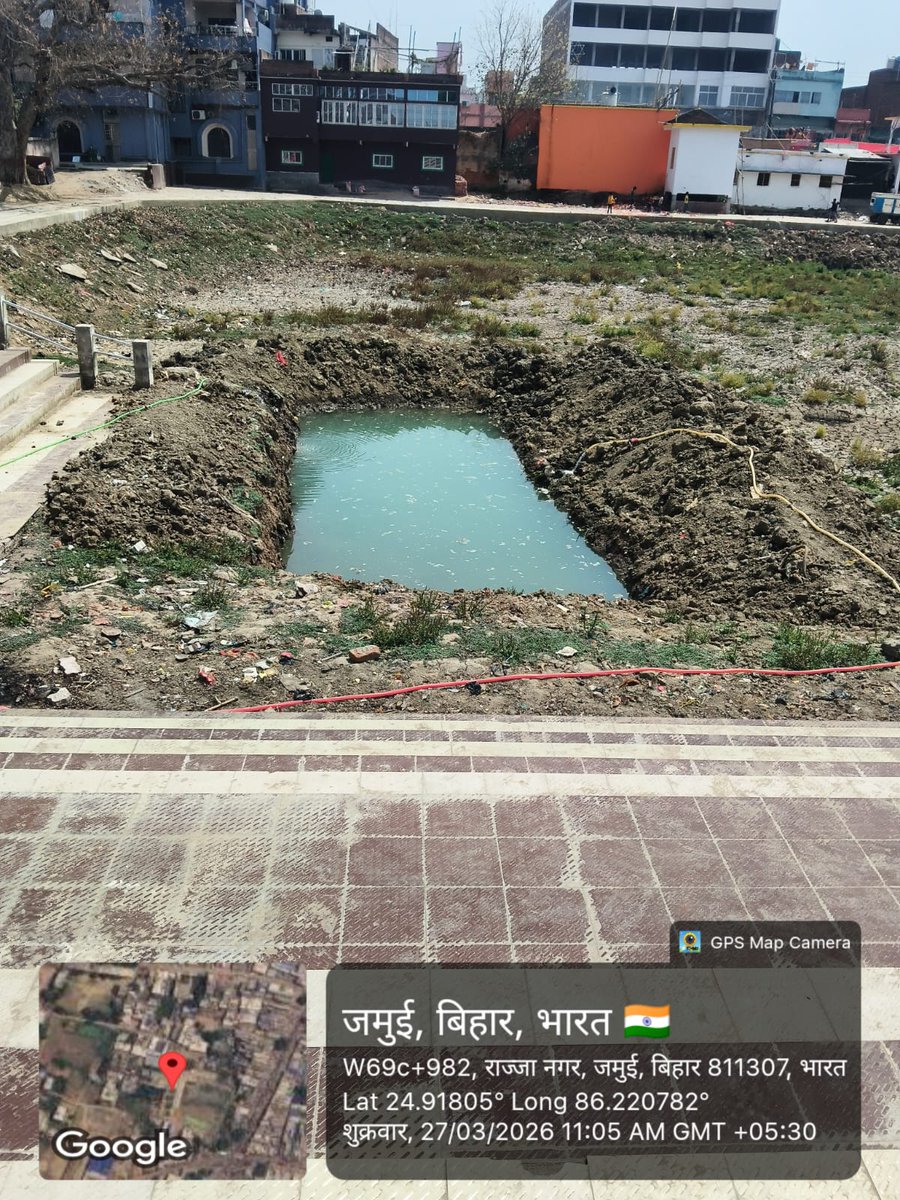 JamuiNagar's tweet photo. चैती नवरात्र 2026 के शुभ अवसर पर नगर परिषद जमुई द्वारा बोधवन तालाब में साफ सफाई एवं प्रतिमा विसर्जन हेतु समुचित व्यवस्था की गई । https://t.co/RZeqUgoDf4