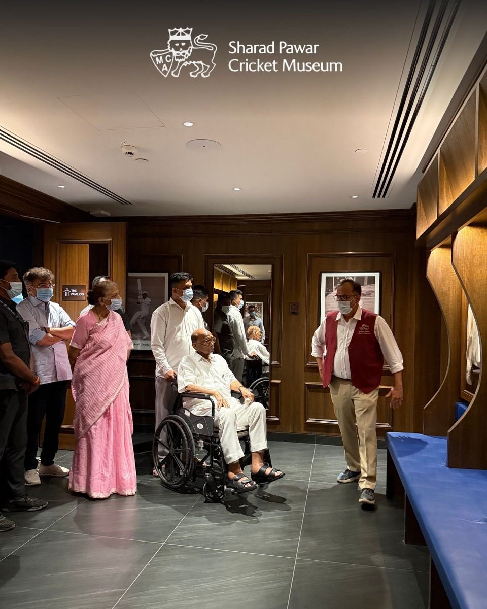 MumbaiCricAssoc's tweet photo. It was an honour to welcome Shri Sharad Pawar to the MCA Sharad Pawar Cricket Museum today.
A visit that celebrates the legacy, vision and lasting impact on Mumbai and Indian cricket.
#MCA #Mumbai #Cricket #MCAMuseum #Wankhede https://t.co/oLdqZpIuwM