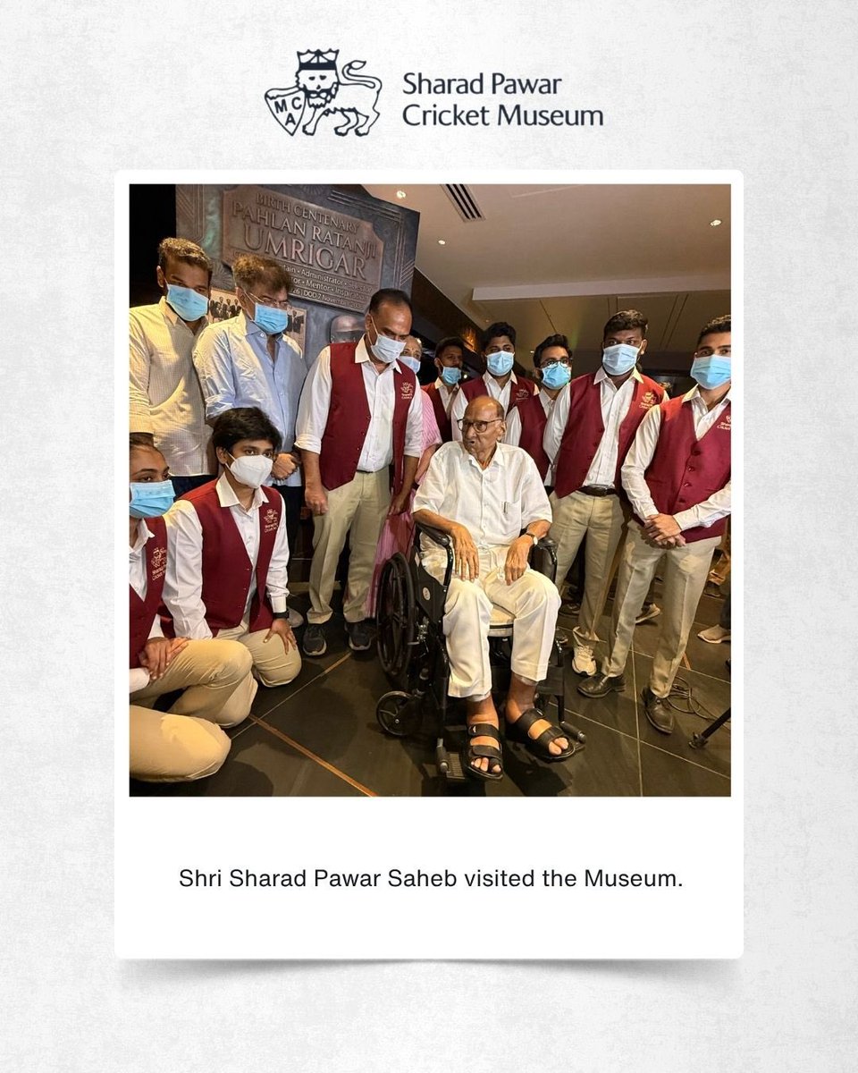 MumbaiCricAssoc's tweet photo. It was an honour to welcome Shri Sharad Pawar to the MCA Sharad Pawar Cricket Museum today.
A visit that celebrates the legacy, vision and lasting impact on Mumbai and Indian cricket.
#MCA #Mumbai #Cricket #MCAMuseum #Wankhede https://t.co/oLdqZpIuwM