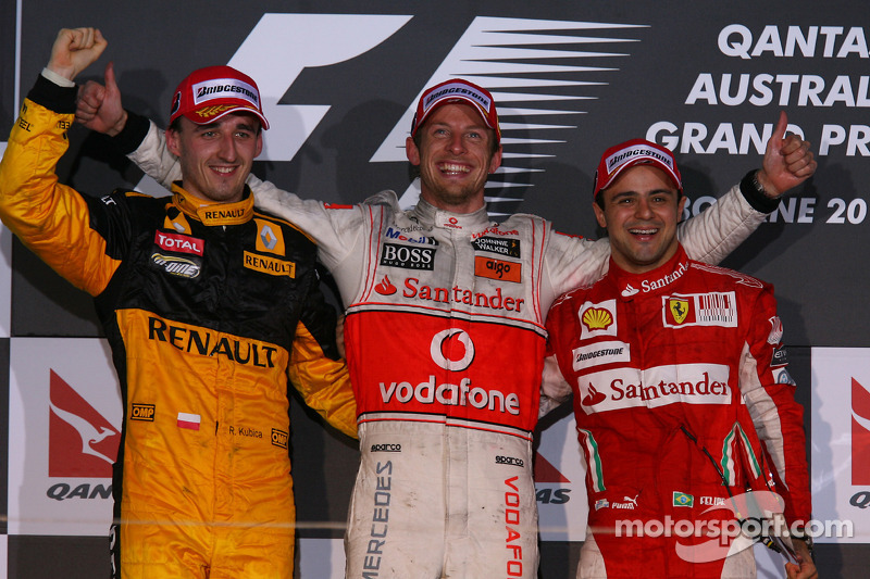 MsportXtra's tweet image. #F1 #OnThisDay, March 28th 2010. Tyre whisperer @JensonButton took his first win for @McLarenF1 at the #AustralianGP with Robert Kubica finishing 2nd for Renault. @MassaFelipe19 took 3rd for @ScuderiaFerrari . youtube.com/watch?v=VAtISL… #MsportXtra @UnracedF1
