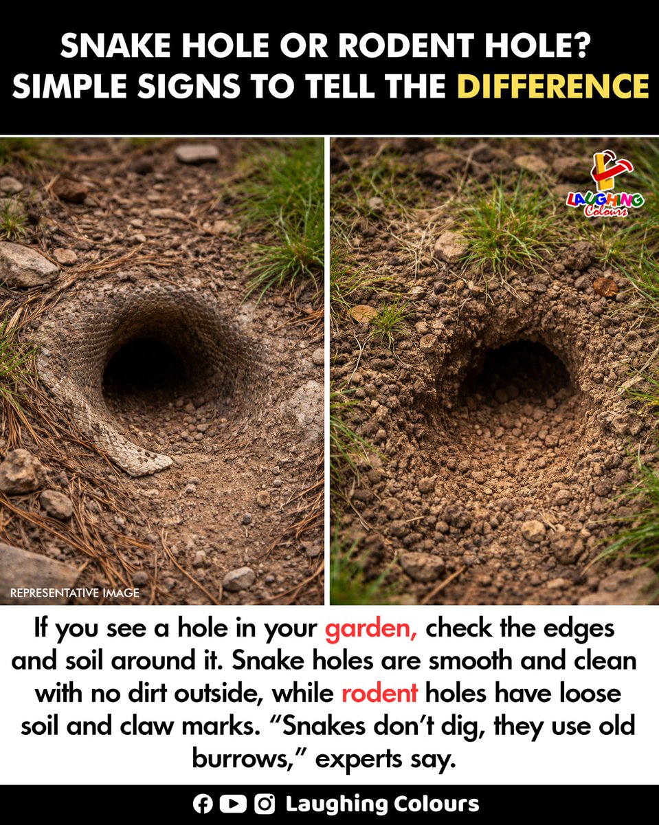 LaughingColours's tweet image. Snake or rodent hole 🤔

#NatureTips #Wildlife #GardenCare #DidYouKnow