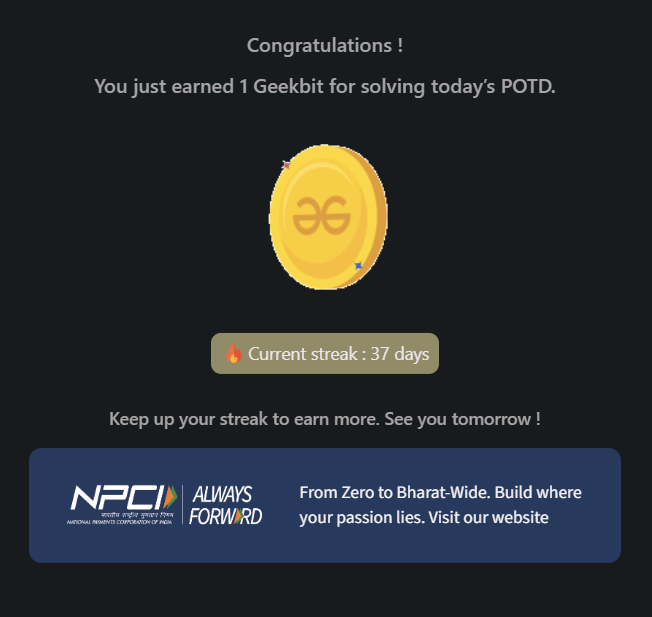 PrincyDubey84's tweet photo. Day 37/60 ✅Fixed the C++ type-mismatch for Articulation Point II! 🕸️#geekstreak60 #npci #POTD #DSA #GraphTheory #TarjanAlgorithm #Cpp #CompetitiveProgramming @geeksforgeeks @NPCI_NPCI https://t.co/GtL34LopjO