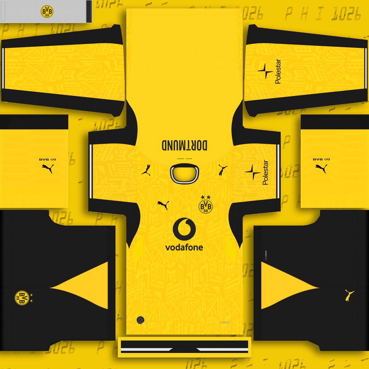 Phi_1026's tweet image. 🚨Dortmund 26-27 Home Kit Leaked📷
I hope you like it 👍

#PES2021 #eFootball #patterns #peskit #kitmaker #BVB #Dortmund #Puma #FIFAClubWorldCup #kit27