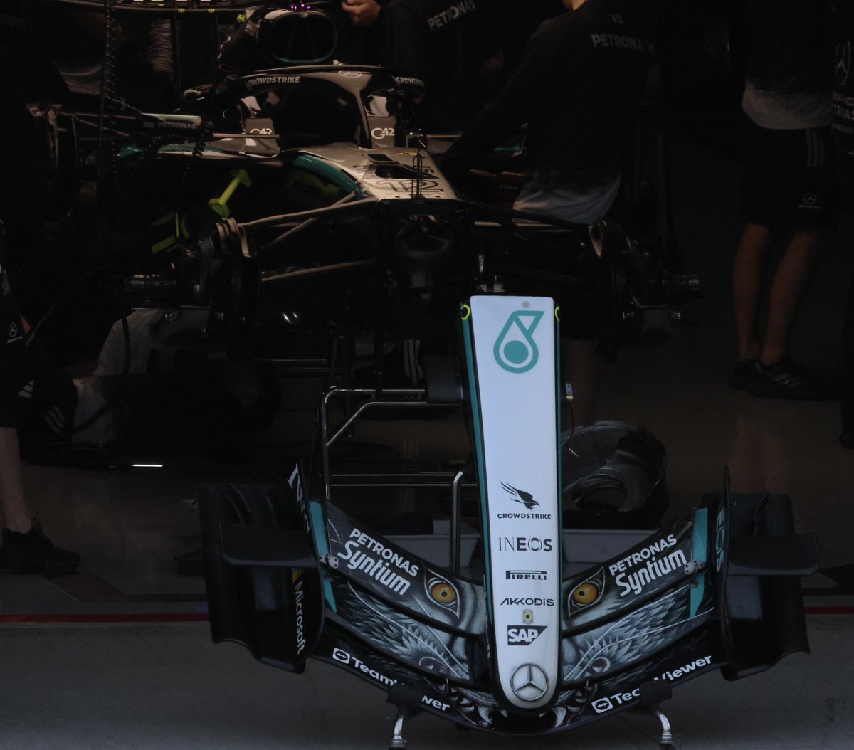 キミ君のフロントウイングの狼がこちらを向いています🐺　#Y3 #Mercedes