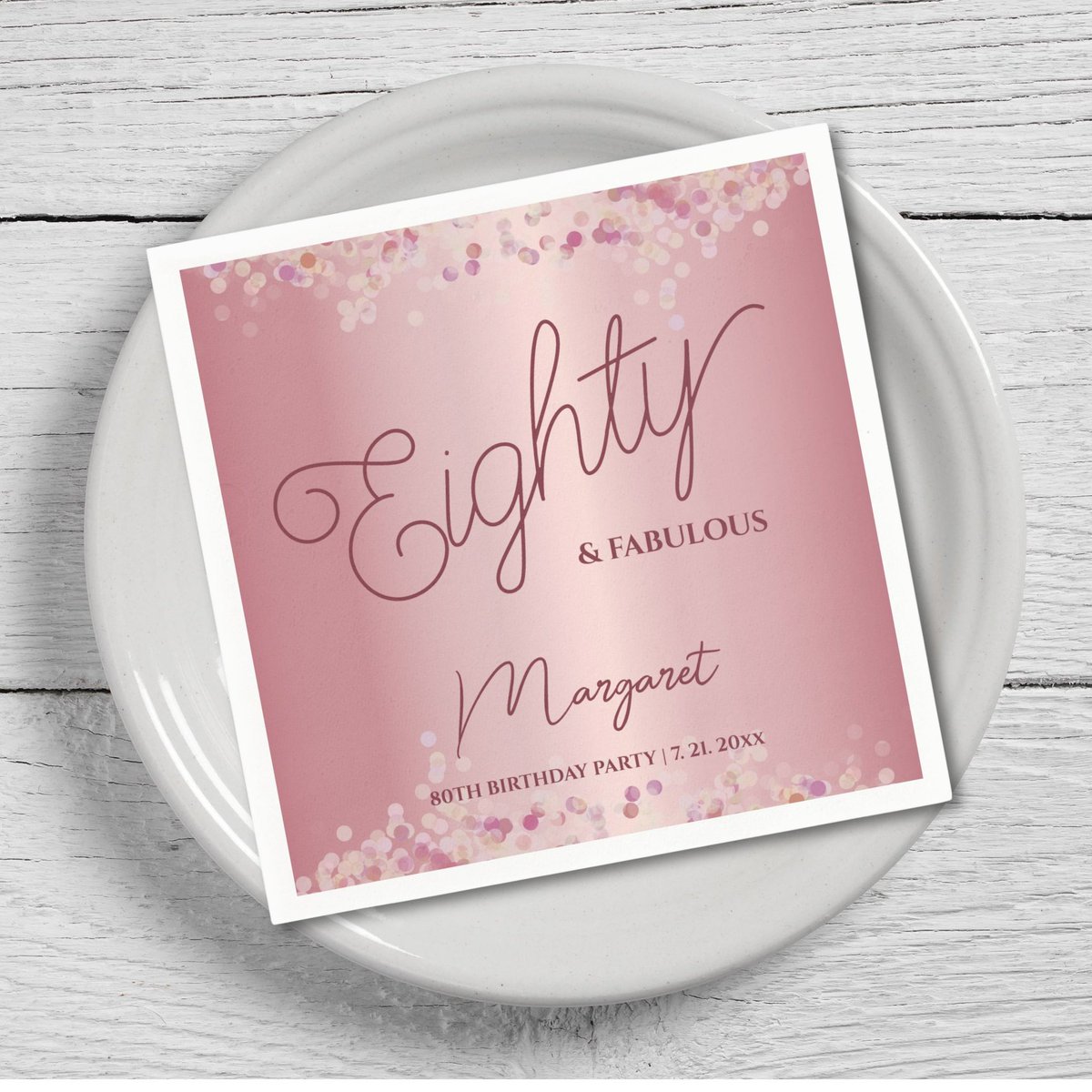 TanyaSmith24978's tweet image. Rose Gold Eighty &amp;amp; Fabulous Birthday Party Personalized Napkins | Matching products available zazzle.com/collections/ro… #zazzlemade #zazzle #partyproducts #personalized