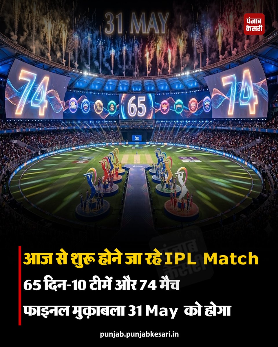 KesariPunjab's tweet image. क्रिकेट के महाकुंभ का आगाज़! 🏏 आज से शुरू हो रहा है IPL का रोमांच

CSK, MI, RCB या कोई और? इस साल IPL ट्रॉफी कौन उठाएगा? 🔮👇

#IPL2026 #CricketFever #IPLSchedule #T20Cricket #IndianPremierLeague