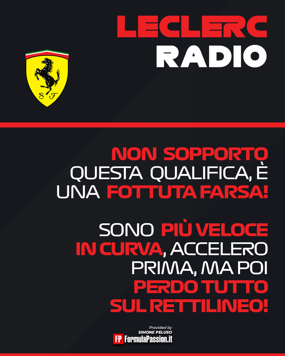 PelusoF1's tweet photo. La furia di #Leclerc via radio dopo le qualifiche di Suzuka 🤬

#F1 #JapaneseGP https://t.co/Yyna7FgYdT