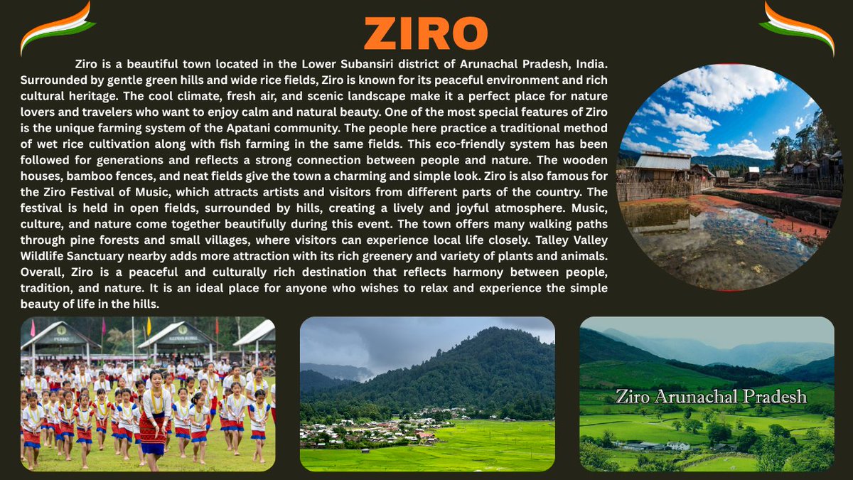 Yami15499979577's tweet photo. #Ziro — a serene hill town in #ArunachalPradesh, surrounded by lush valleys & rice fields.Home to the vibrant #Apatani culture, it beautifully reflects harmony with nature Cool climate, #pineforests & the lively #Ziro Festival of Music make it a perfect getaway.@Spearcorps https://t.co/rpY1SAsgQw