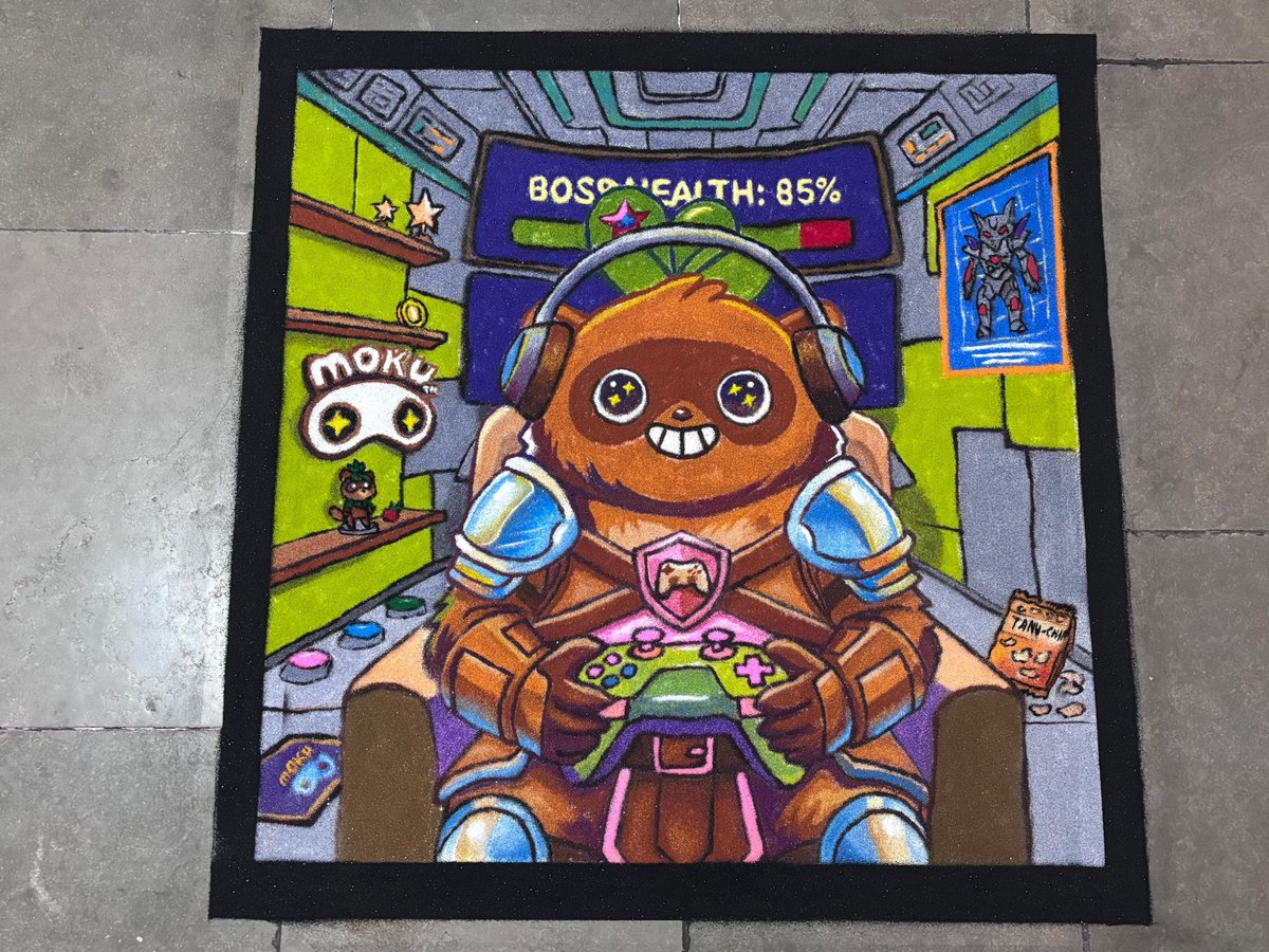 ItsmemoWorld's tweet photo. I created this amazing sand art for @Moku_HQ  using more than 23 shades of sand.

The artwork is around 60 × 60 cm and took me over 8 hours to complete.

Hope you all love it 💛#moku https://t.co/XEsw7IpEZF