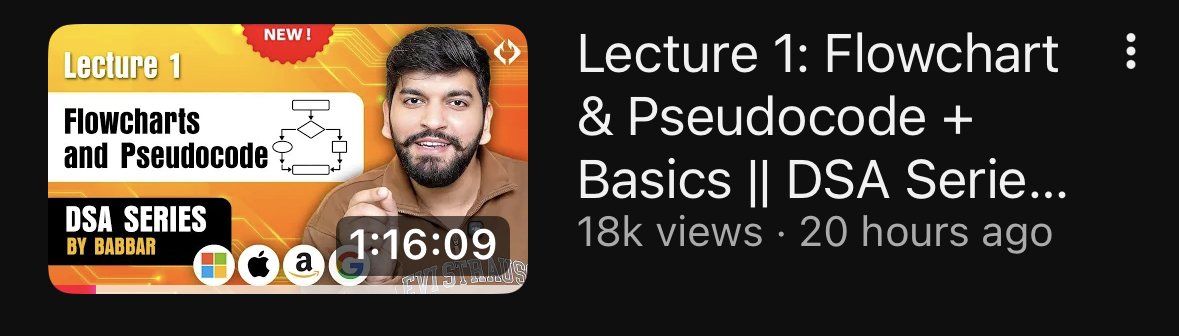 Lecture 1 of the DSA with Java series is out, go check it out https://t ...