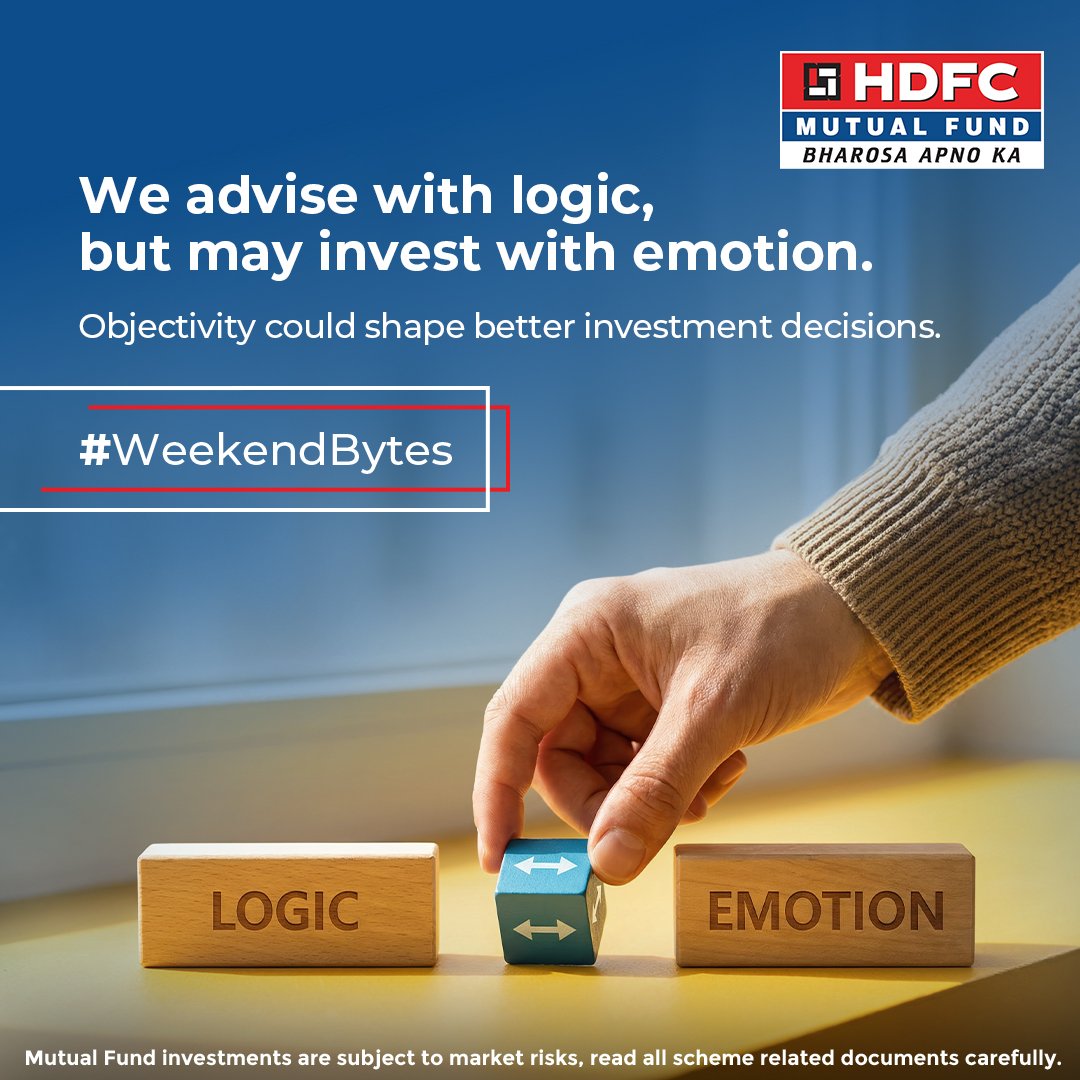 hdfcmf's tweet photo. We often know the right approach but emotions can get in the way. Discover how expert guidance can help you stay disciplined. Read our #WeekendBytes to know more https://t.co/9eg3oCgdkX
#hdfcmf #weekendread https://t.co/KUEEfD4Rau