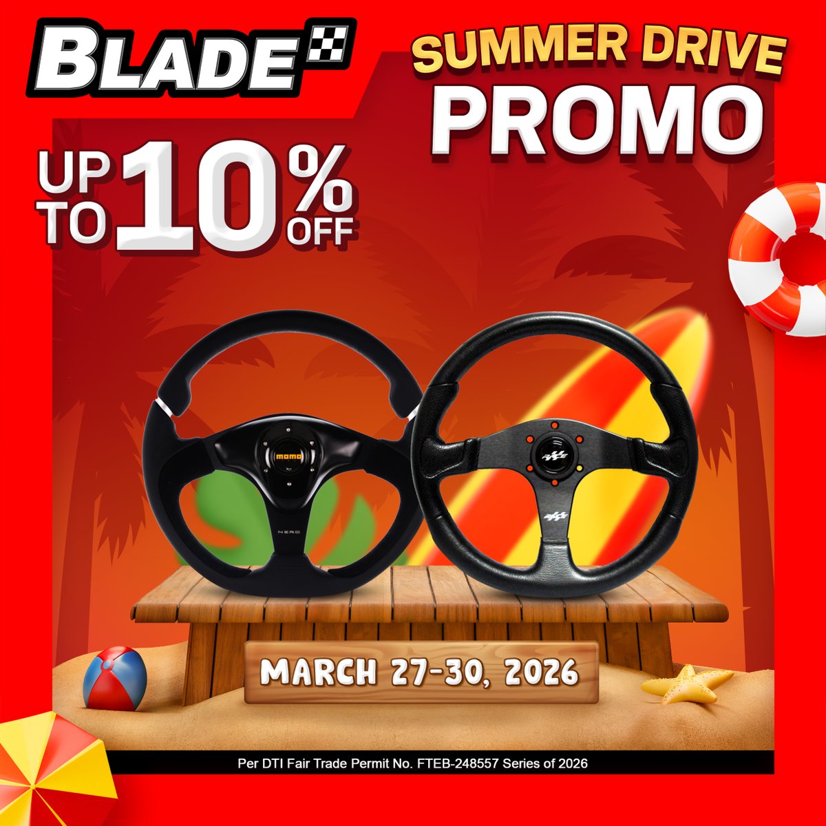 BladeAutoCenter's tweet image. Still thinking about it? ⚡🚙
Deals are ongoing on selected items 💯
Perfect time to upgrade your ride.

📅 Until March 30, 2026
Visit Blade stores today!

#BladeAutoCenter #BladePH #ItsBladeItsBetter 
#SummerDrivePromo #SummerWithBlade