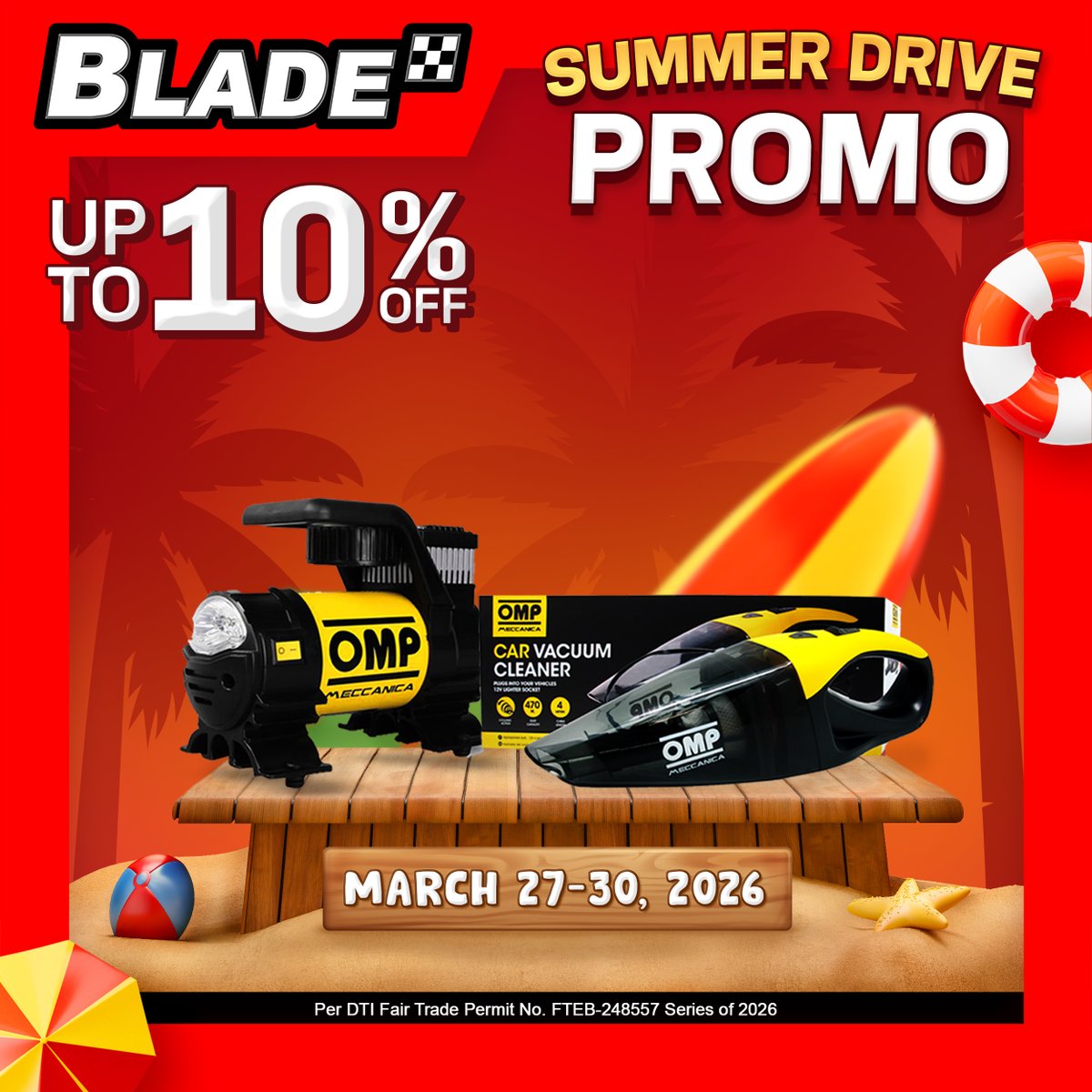 BladeAutoCenter's tweet image. Still thinking about it? ⚡🚙
Deals are ongoing on selected items 💯
Perfect time to upgrade your ride.

📅 Until March 30, 2026
Visit Blade stores today!

#BladeAutoCenter #BladePH #ItsBladeItsBetter 
#SummerDrivePromo #SummerWithBlade