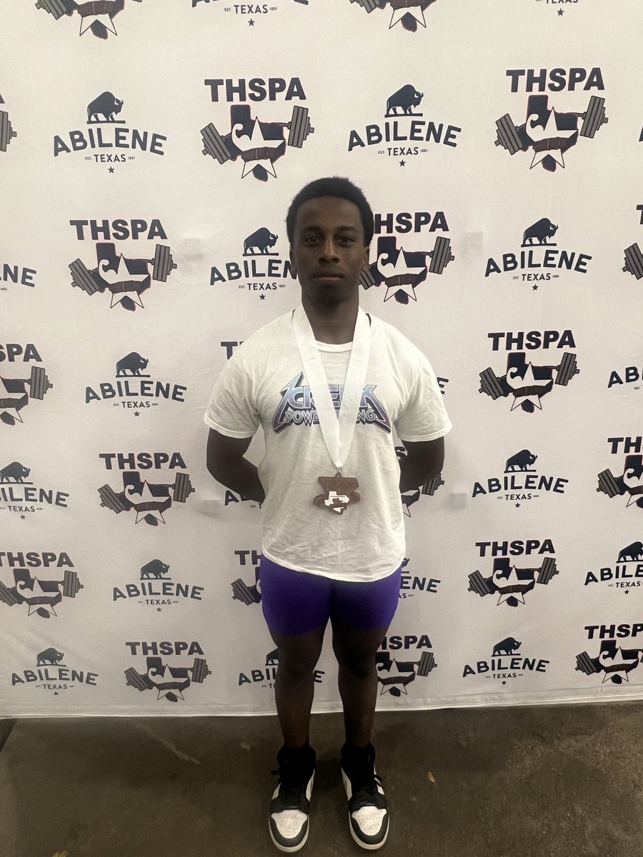 KISDAthletics's tweet photo. Congratulations to Jamal Bolden of TCHS for earning a bronze medal in the 132 lb division at the STATE POWERLIFTING MEET today in Abilene! ๐ฅ@KellerISD @TimberCreek_HS https://t.co/OrodVxl40W
