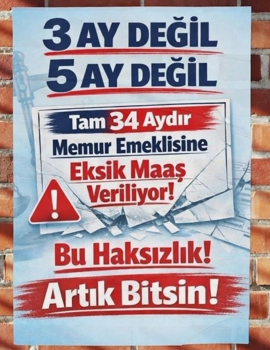 zya_ekici's tweet photo. 34 aydır #EmekliMemur un seyyanen zam hakkı, yasada hile yapılarak
 @Akparti 
@MHP_Bilgi tarafından 
gasp ediliyor‼️
Bu Adalet siz düzen sürdürülemez‼️
Sandıkta
#MemurEmeklisineAdalet
Gelecek‼️
@RTErdogan
@tcbestepe 
@AKPartiTBMMGrup 
@MhpTbmmGrubu 
@TBMMGenelKurulu https://t.co/uFJR8nUtz5