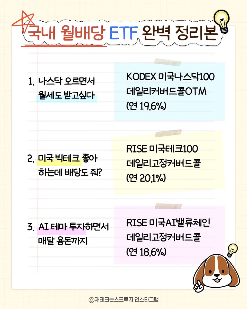 invest_archive's tweet photo. 매달 꼬박꼬박 돈이 들어오는 국내 월배당 ETF 완벽 정리본 https://t.co/7H5JSEAMmF