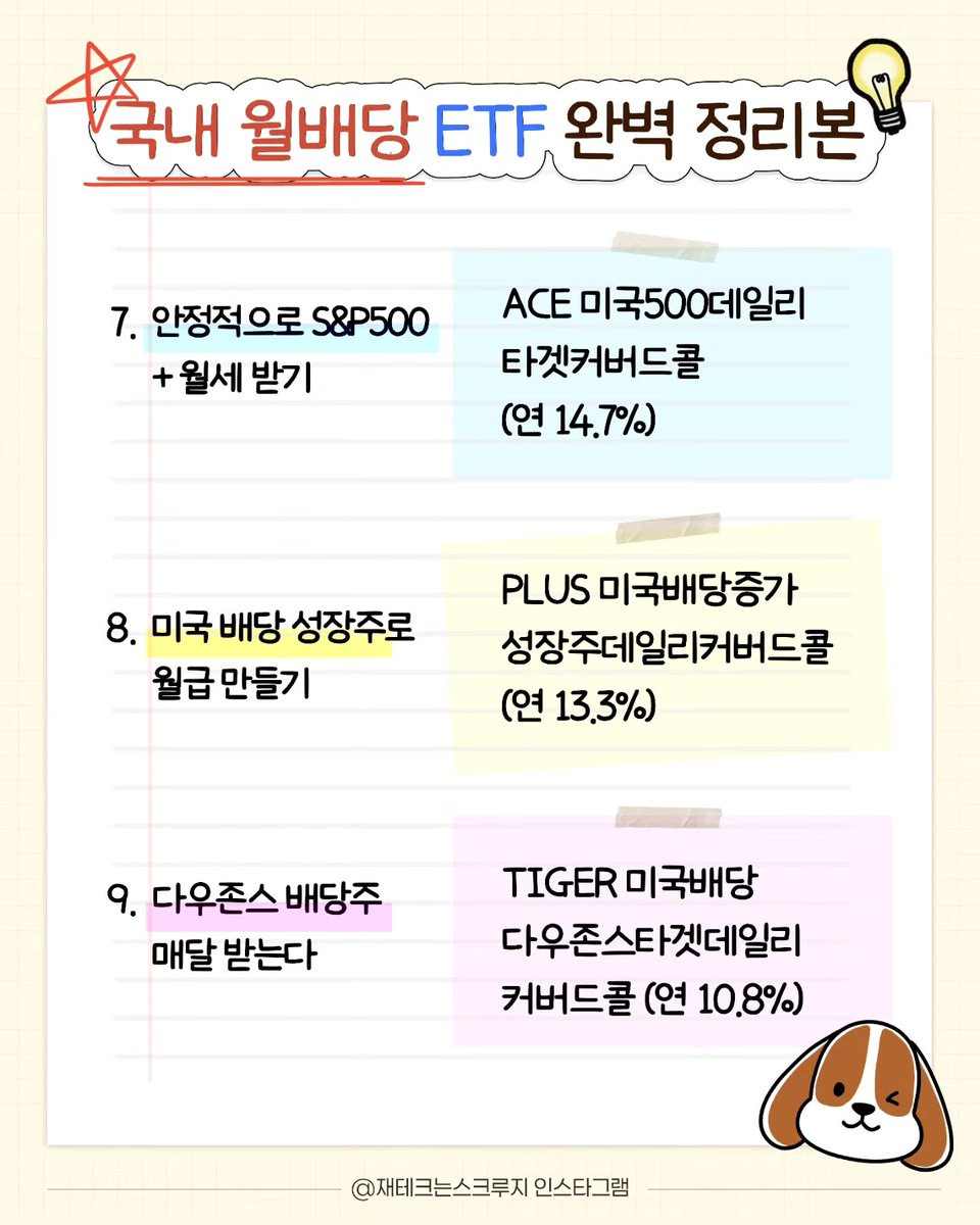 invest_archive's tweet photo. 매달 꼬박꼬박 돈이 들어오는 국내 월배당 ETF 완벽 정리본 https://t.co/7H5JSEAMmF