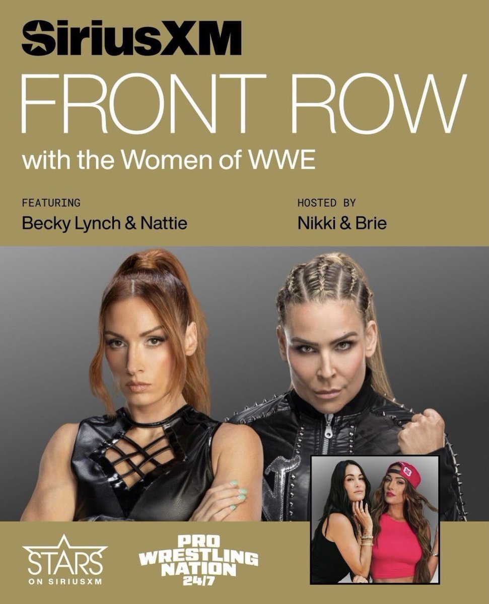 Becky Lynch will be LIVE at SiriusXM Front Row hosted by Nikki and Brie ...