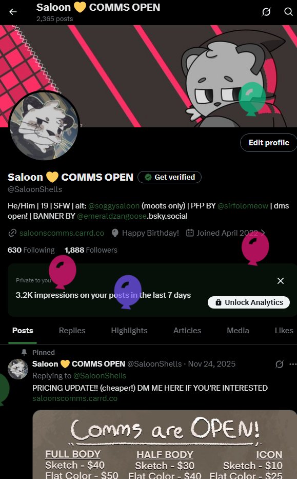 Saloon 💛 COMMS OPEN tweet media