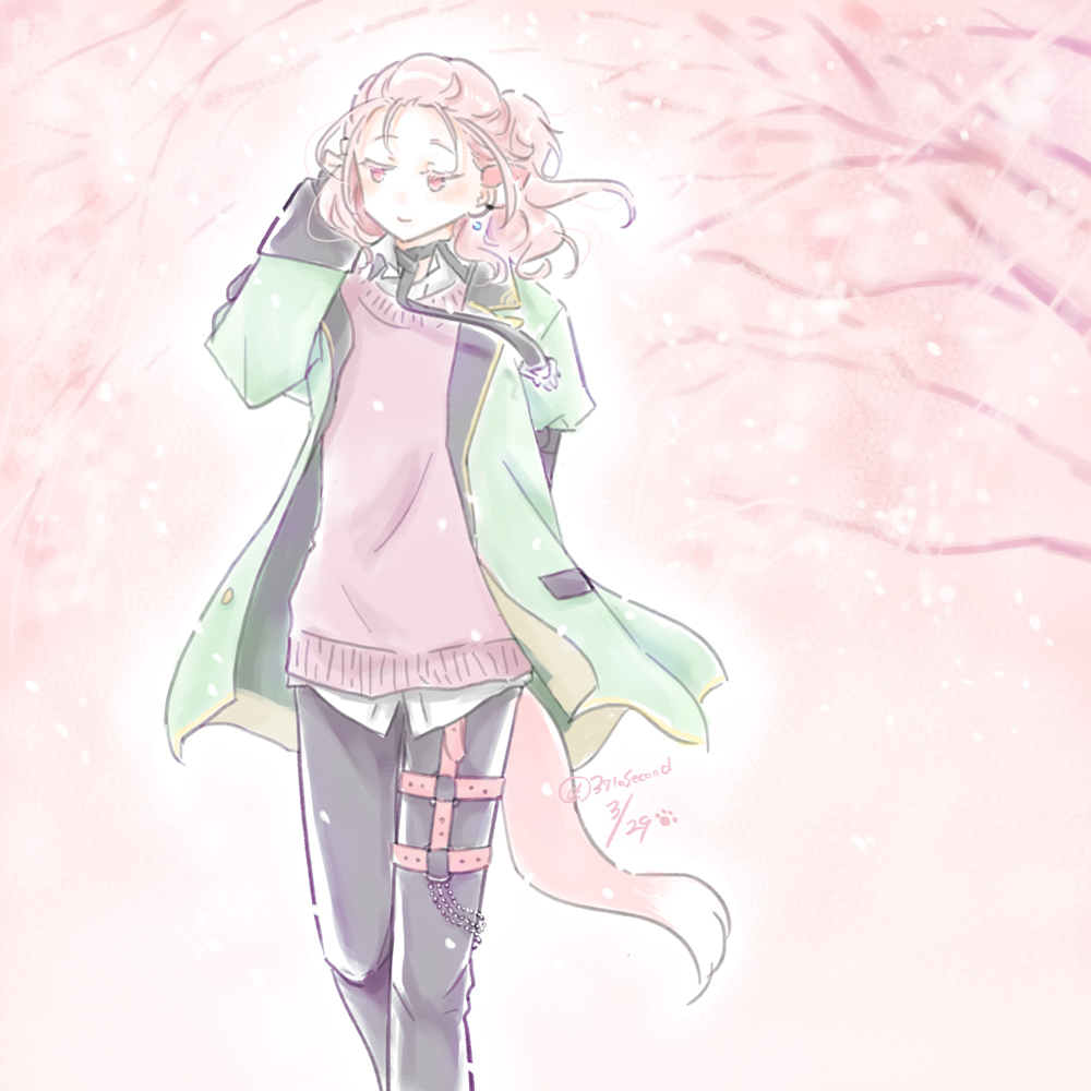 「三月二十九日/枝垂れ降る」|みなとのイラスト