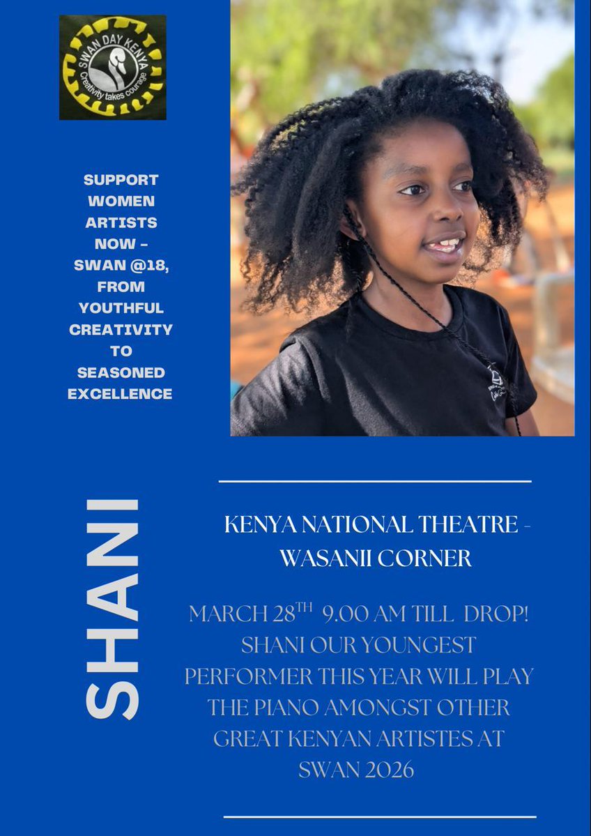 tonymboyo's tweet image. Good Morning it's SWAN DAY in Kenya! Welcome all at The Kenya National Theatre,  Wasanii Corner all day  #SwanDay #Swan⁩DayKenya