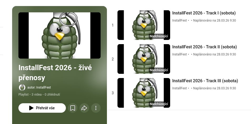 x14c3's tweet photo. O víkendu probíhá v Praze na Karlově náměstí 13 konference Installfest 2026 @InstallFest_SH #InstallFest. Na programu je celá řada zajímavých přednášek a workshopů. Vstup na konferenci je zdarma, bez nutnosti registrace. Přednášky lze sledovat i online:
👉 https://t.co/nGnhBncXr7 https://t.co/NEhdvrE2SX