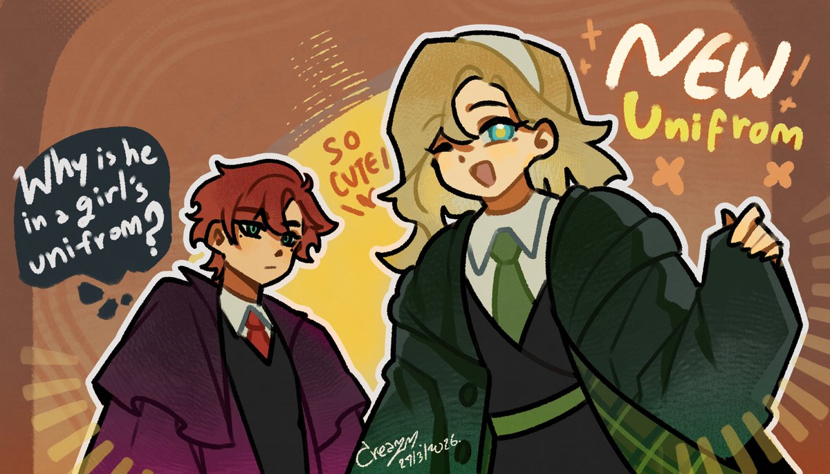 _sun_iris's tweet photo. New Cloth ❤️💚
ต้อนรับการมาของซีรี่ส์ Harry Potter  ที่จะฉายในช่วงคริสมาสต์ 2026🌟
#OC #HogwartsOC #SunflowerIris https://t.co/lP907Y6jVZ