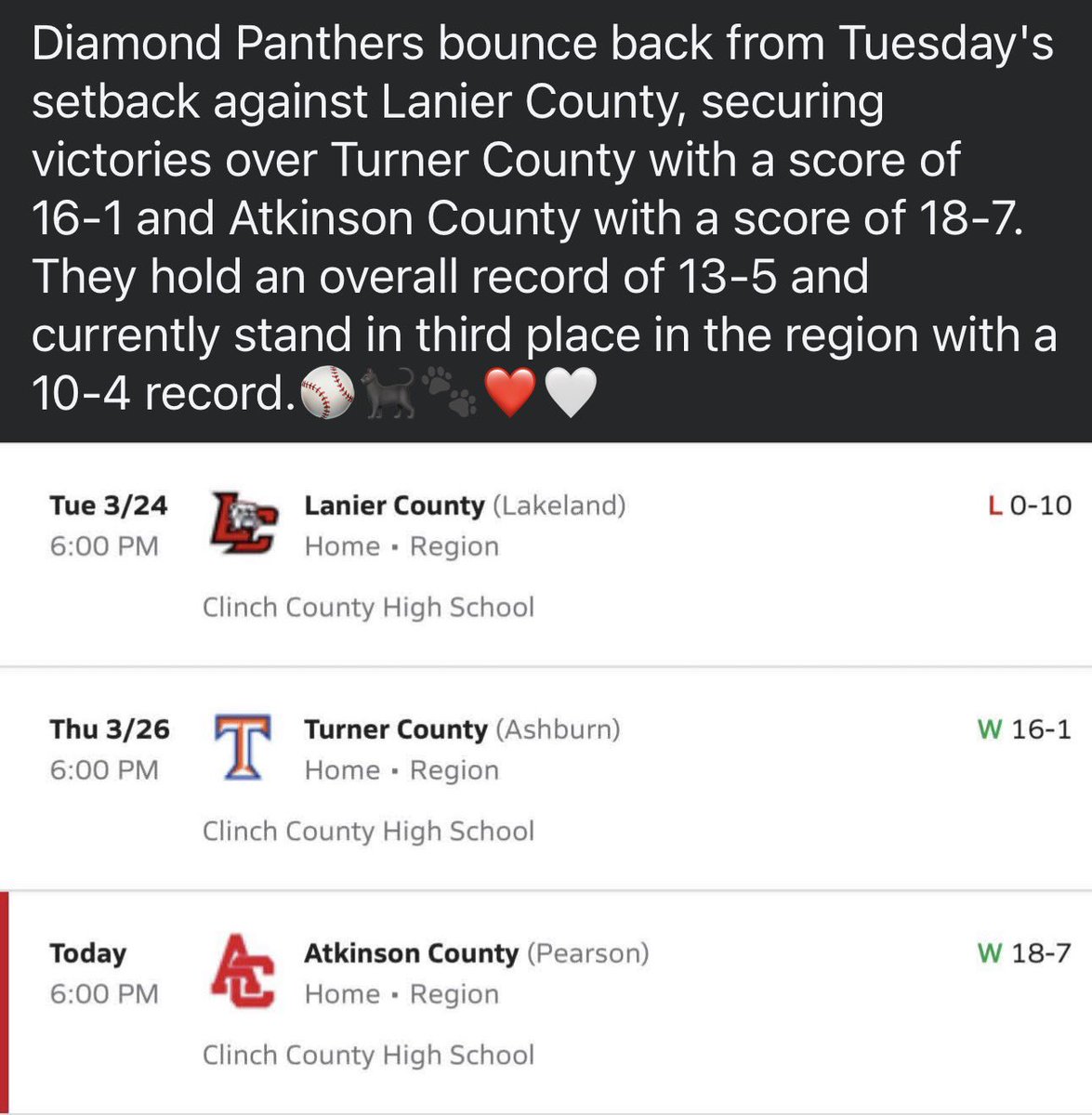 Clinch County Panther Nation 🐾 tweet media