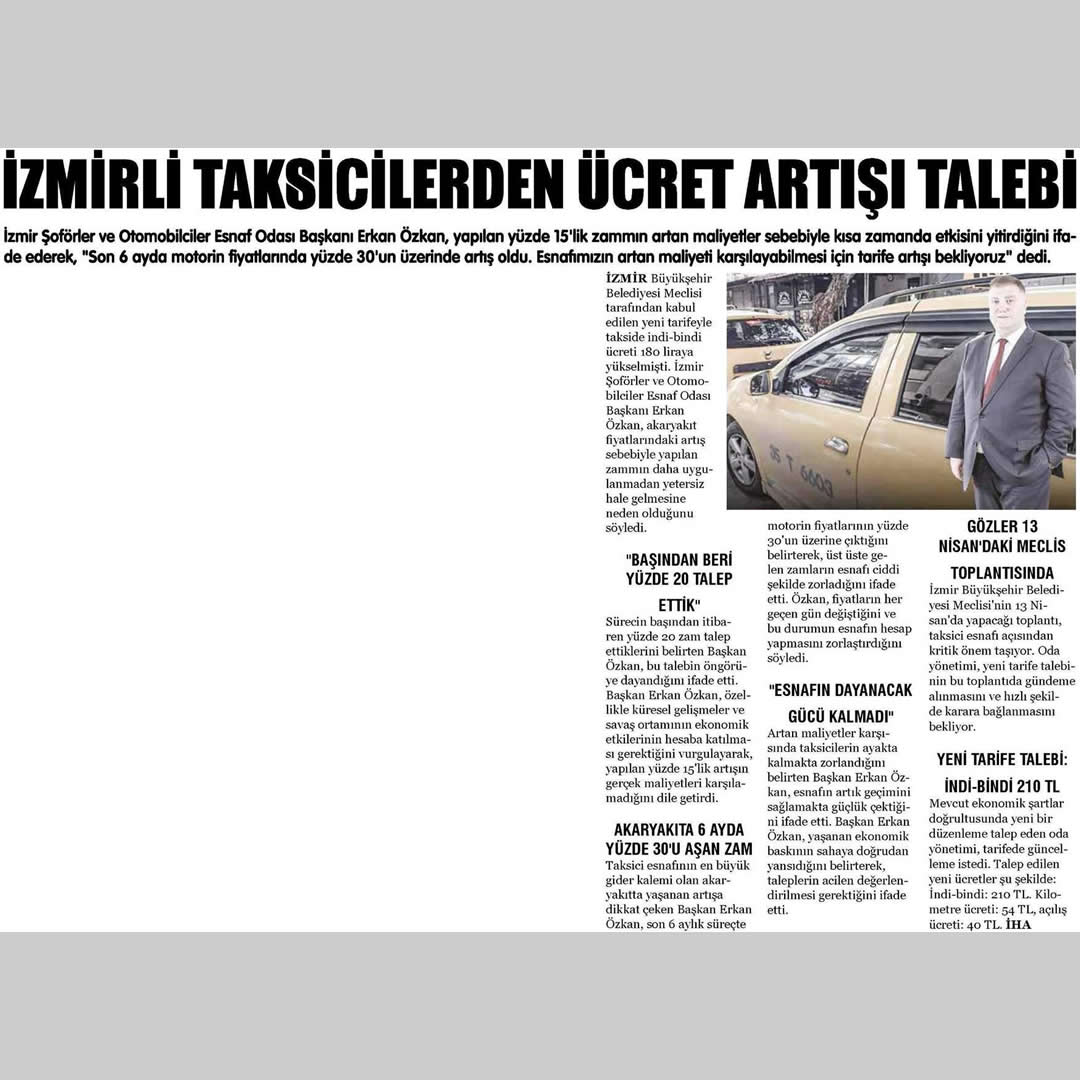 İZMİR ŞOFÖRLER VE OTOMOBİLCİLER ESNAF ODASI tweet media